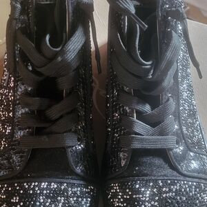 Christian Louboutin Black Glitter Athletic Shoes